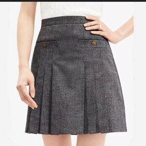 LOFT Women's Charcoal Pleated Mini Skirt